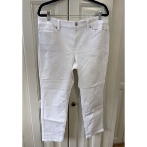 J Jill Womens White Slim Ankle Jeans Petite 16 Authentic Fit Stretch Denim Pants